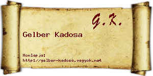 Gelber Kadosa névjegykártya